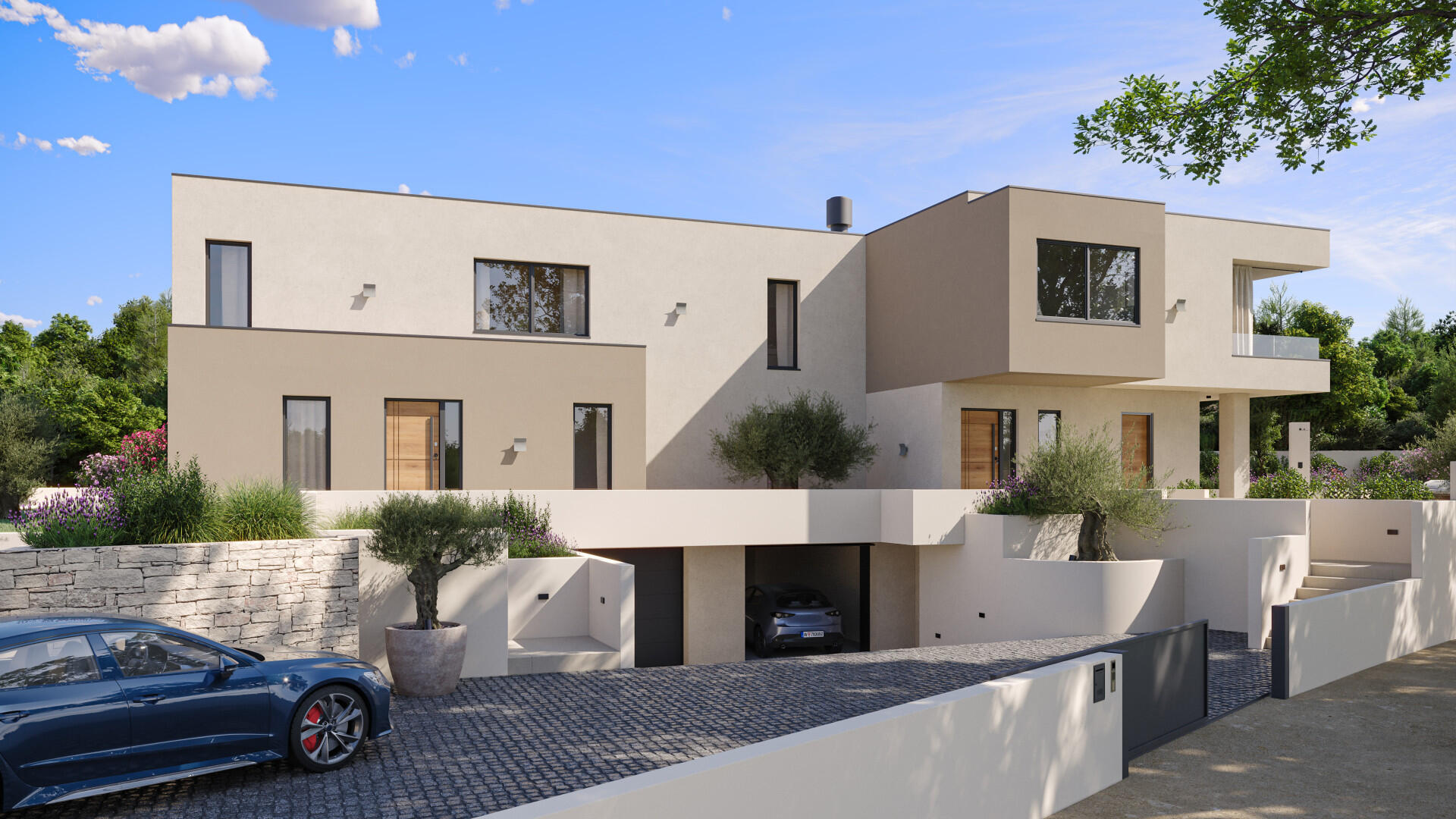 Untitled Photorealistic Exterior 3D Render Of A Residential Beige Facade Building